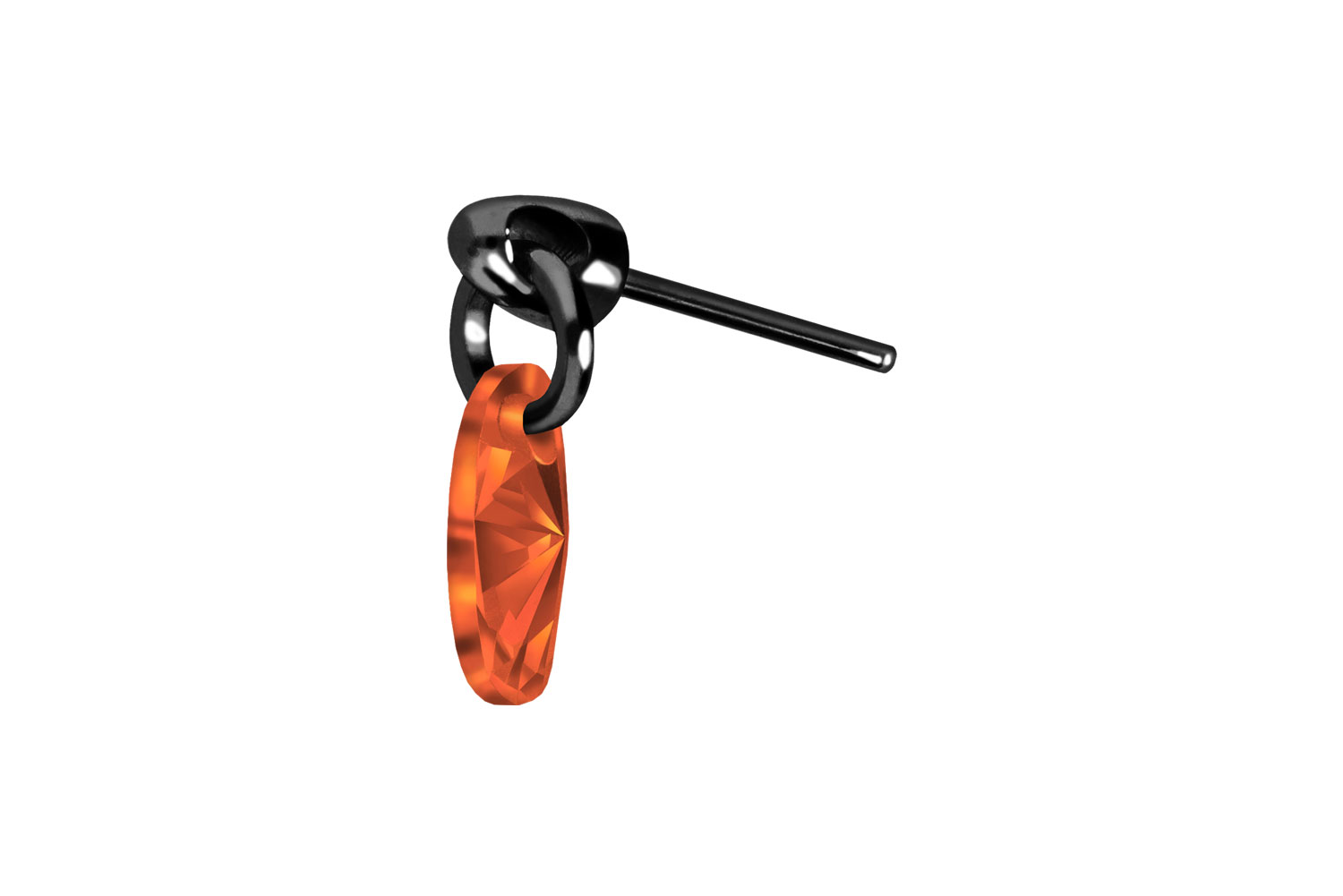 Titan Aufsatz mit Push Pin KRISTALLOVAL von Piercingline